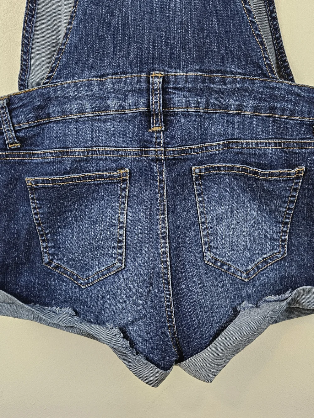 Blue Spice Dark Wash Denim Short Overalls Blue Size 7 - Picture 5 of 14
